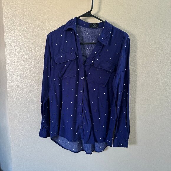 Milk &amp; Honey Blue‎ Blouse Size Small - Picture 1 of 7
